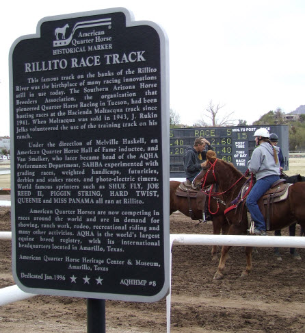 AQHA historic marker at Rillito Park